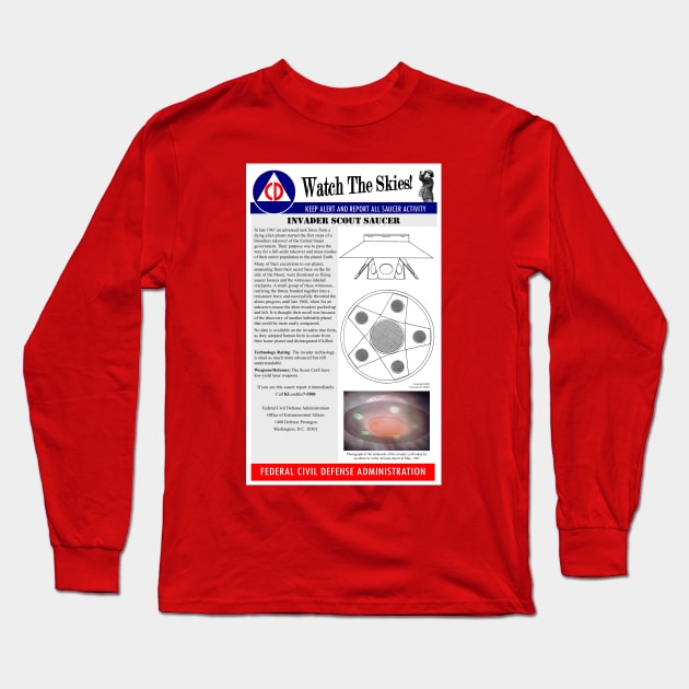 Civil Defense Poster - The Invaders TV Show Long Sleeve T-Shirt by Starbase79